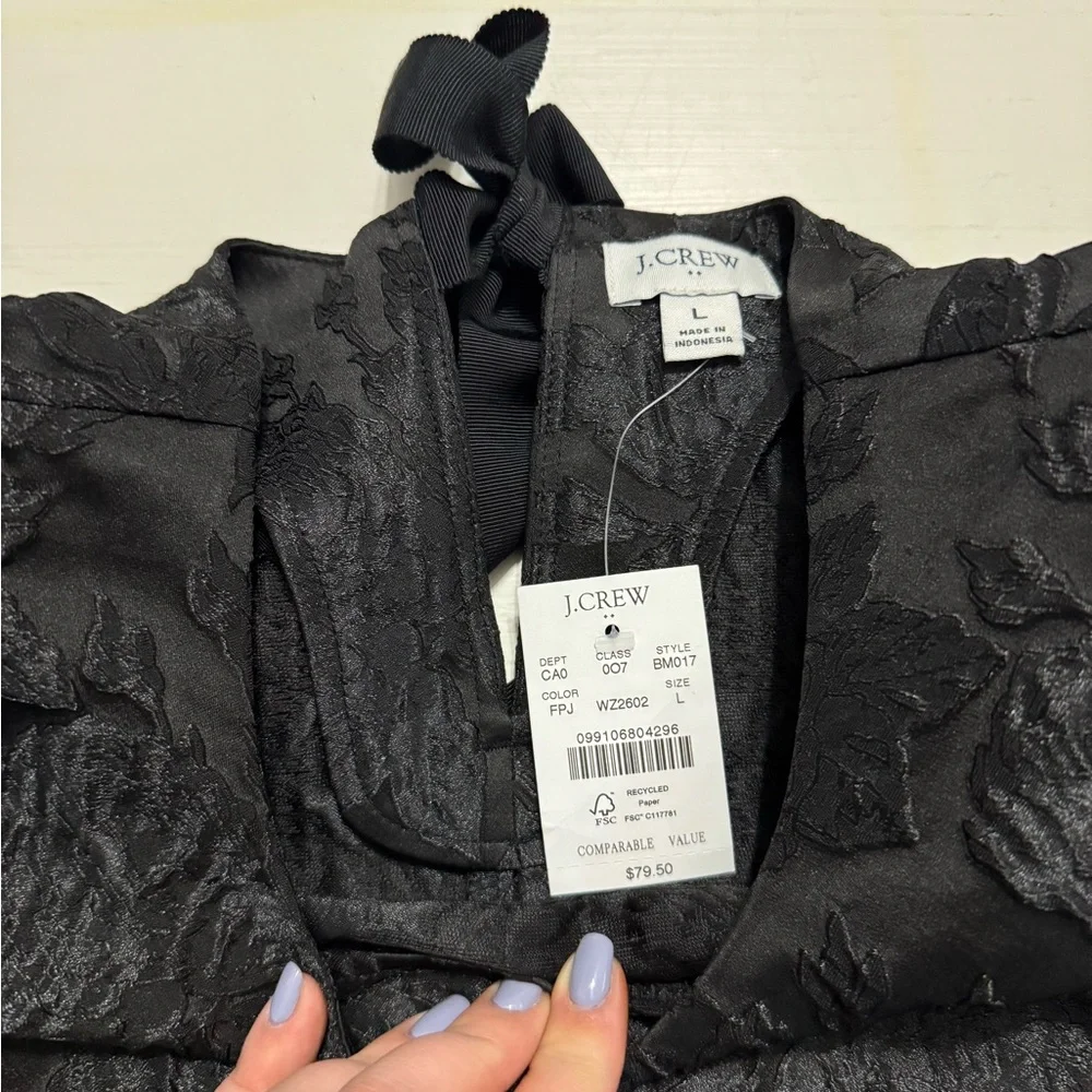 J.Crew Jacquard Short Puff Sleeve Blouse